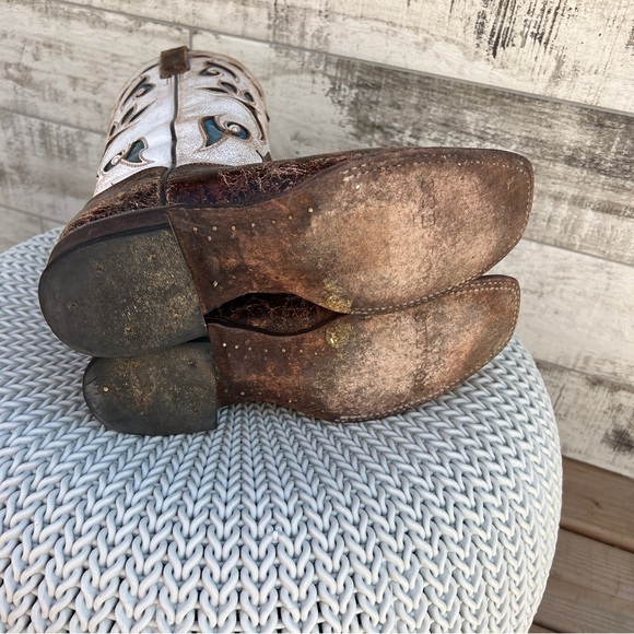 Stetson Distressed Leather Western Cowboy Boots - Picture 11 of 16